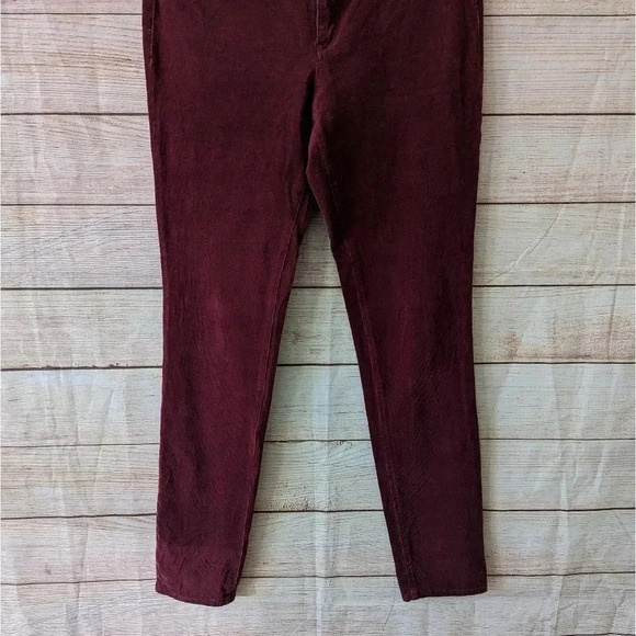 Pilcro & The Letterpress Serif Size 27 Slim St Leg Corduroy Maroon Pants Jeans - Picture 3 of 11